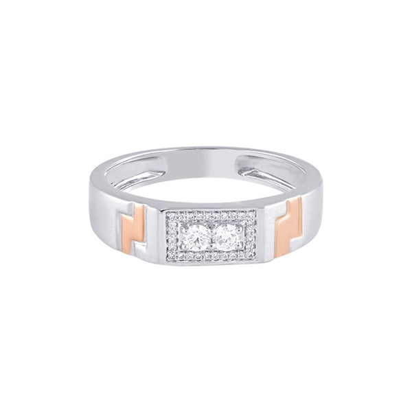 Luxurious Diamond Rose Gold and Platinum Men's Finger Band - Image 3 - GEMHUB