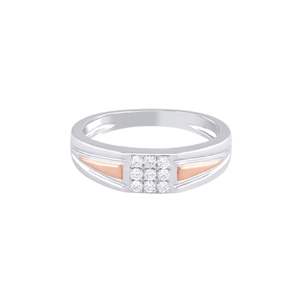 Elegant 2-toned Diamond Finger Ring For Men - Image 2 - GEMHUB