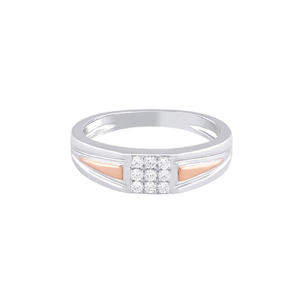 Elegant 2-toned Diamond Finger Ring For Men - Image 2 - GEMHUB