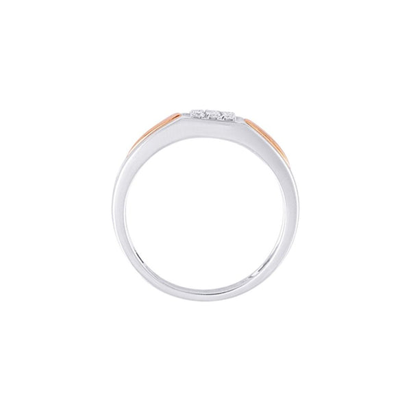 Elegant 2-toned Diamond Finger Ring For Men - Image 3 - GEMHUB