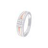 Elegant 2-toned Diamond Finger Ring For Men - 950Pt Platinum - GEMHUB