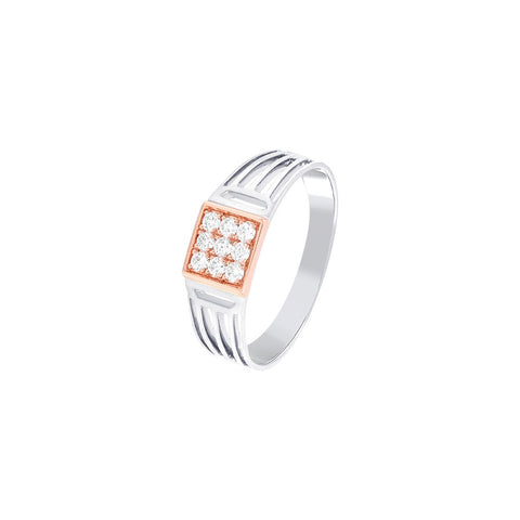 Classic Men's Glossy Diamond Finger Ring - 950Pt Platinum - GEMHUB