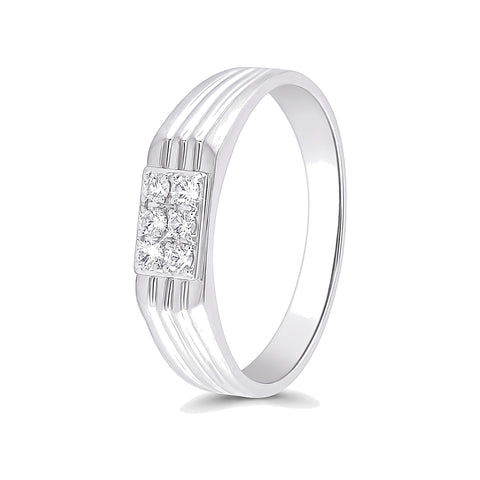 Regal Diamond and Platinum Men's Finger Band - 950Pt Platinum - GEMHUB