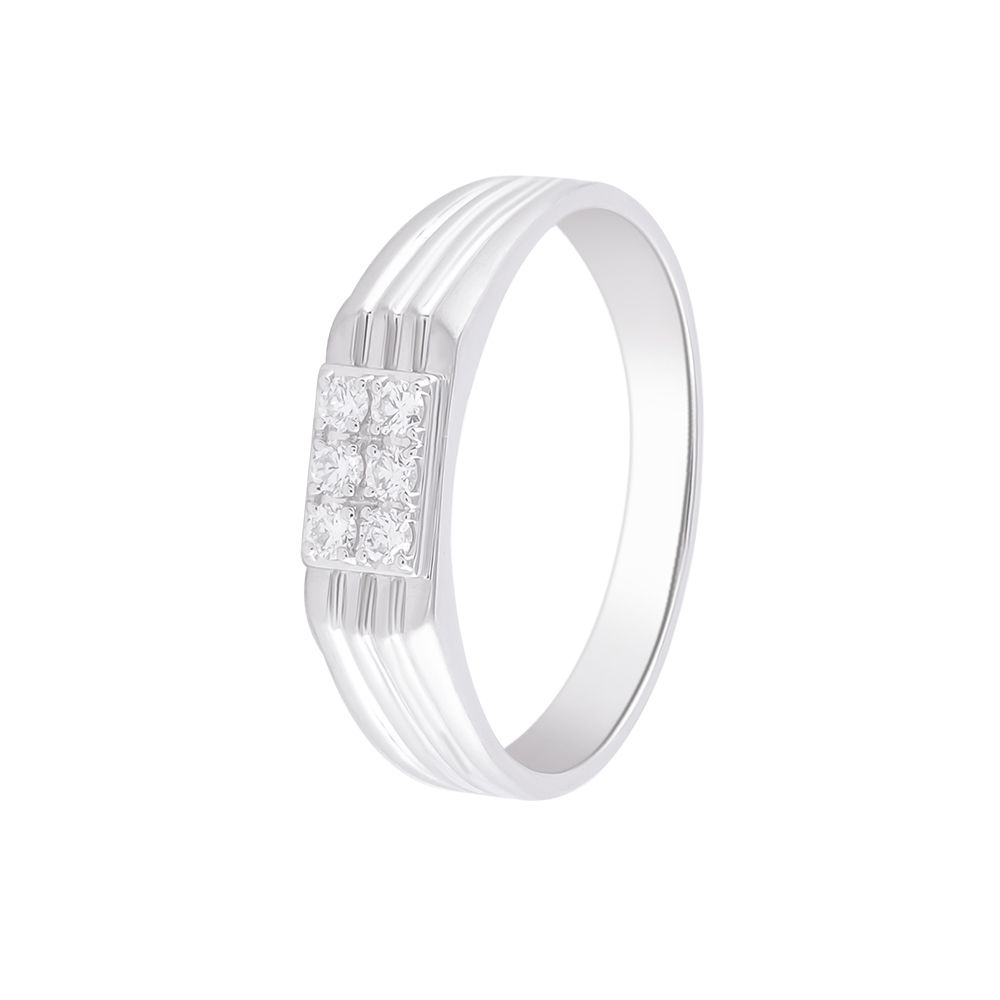 Regal Diamond and Platinum Men's Finger Band - 950Pt Platinum - GEMHUB