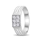 Square Design Diamond and Platinum Men's Finger Band