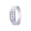 Square Design Diamond and Platinum Men's Finger Band - 950Pt Platinum - GEMHUB