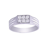Square Design Diamond and Platinum Men's Finger Band - Image 2 - GEMHUB