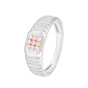 Square Cut Diamond and Platinum Men's Finger Ring