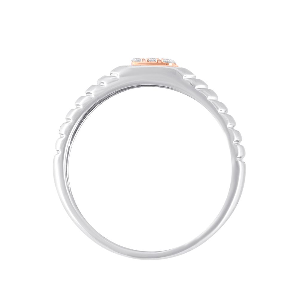Square Cut Diamond and Platinum Men's Finger Ring - Image 2 - GEMHUB