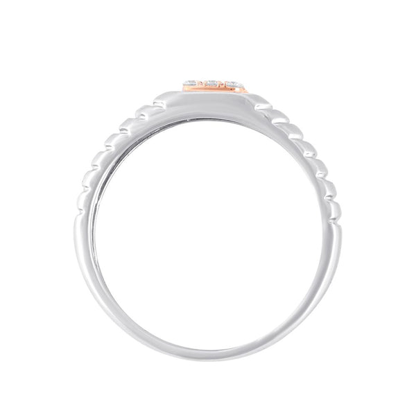Square Cut Diamond and Platinum Men's Finger Ring - Image 2 - GEMHUB