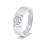Charming Geometric Diamond and Platinum Men's Finger Band in 950Pt Platinum