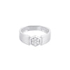 Charming Geometric Diamond and Platinum Men's Finger Band - Image 2 - GEMHUB