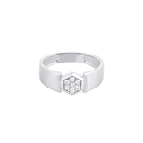 Charming Geometric Diamond and Platinum Men's Finger Band - Image 2 - GEMHUB