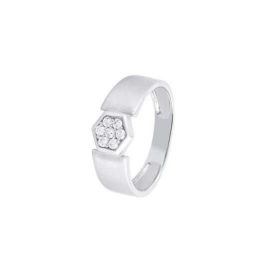 Charming Geometric Diamond and Platinum Men's Finger Band - 950Pt Platinum - GEMHUB