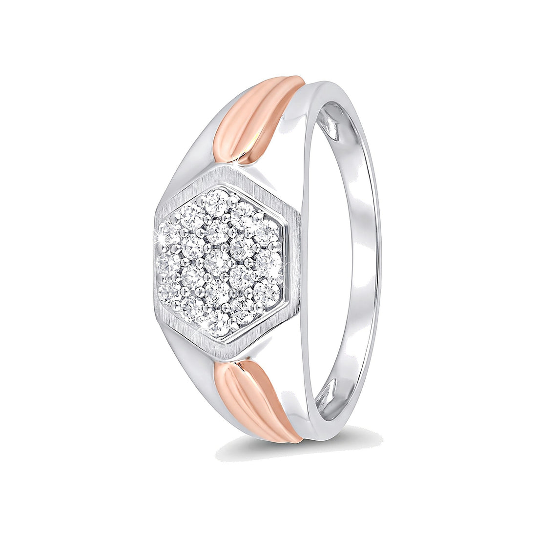 Geometric Design Platinum and Diamond Men's Finger Ring - 950Pt Platinum - GEMHUB