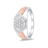 Geometric Design Platinum and Diamond Men's Finger Ring in 950Pt Platinum