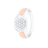 Geometric Design Platinum and Diamond Men's Finger Ring - 950Pt Platinum - GEMHUB