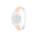 Geometric Design Platinum and Diamond Men's Finger Ring - 950Pt Platinum - GEMHUB