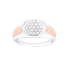 Geometric Design Platinum and Diamond Men's Finger Ring - Image 2 - GEMHUB