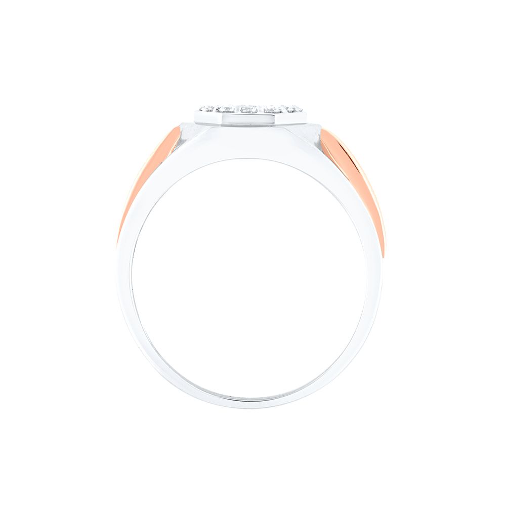 Geometric Design Platinum and Diamond Men's Finger Ring - Image 3 - GEMHUB