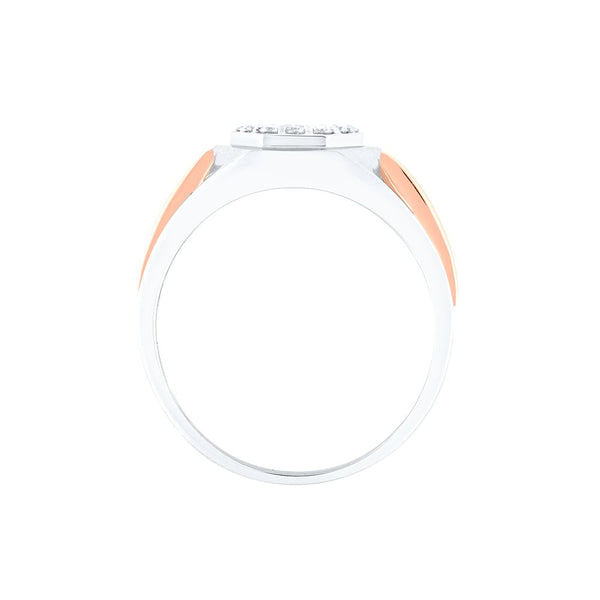 Geometric Design Platinum and Diamond Men's Finger Ring - Image 3 - GEMHUB