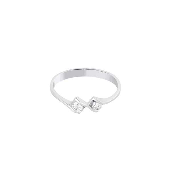 Dazzling 2-diamond and Platinum Finger Ring - Image 2 - GEMHUB