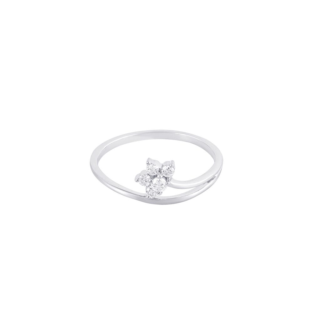 Contemporary Floral Diamond Finger Ring - Image 2 - GEMHUB