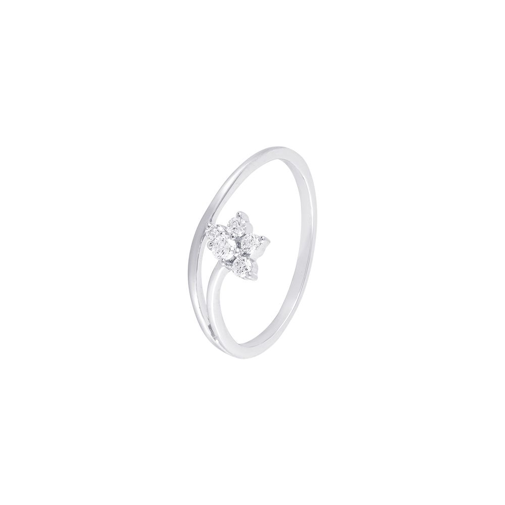 Contemporary Floral Diamond Finger Ring - 950Pt Platinum - GEMHUB