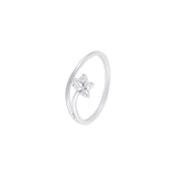 Contemporary Floral Diamond Finger Ring - 950Pt Platinum - GEMHUB