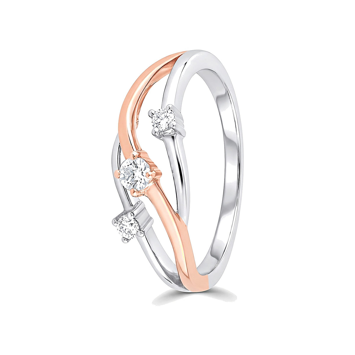 Swirl Design Diamond and Platinum Finger Ring - 950Pt Platinum - GEMHUB