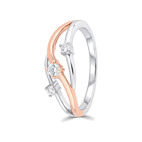 Swirl Design Diamond and Platinum Finger Ring - 950Pt Platinum - GEMHUB