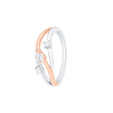 Swirl Design Diamond and Platinum Finger Ring - 950Pt Platinum - GEMHUB