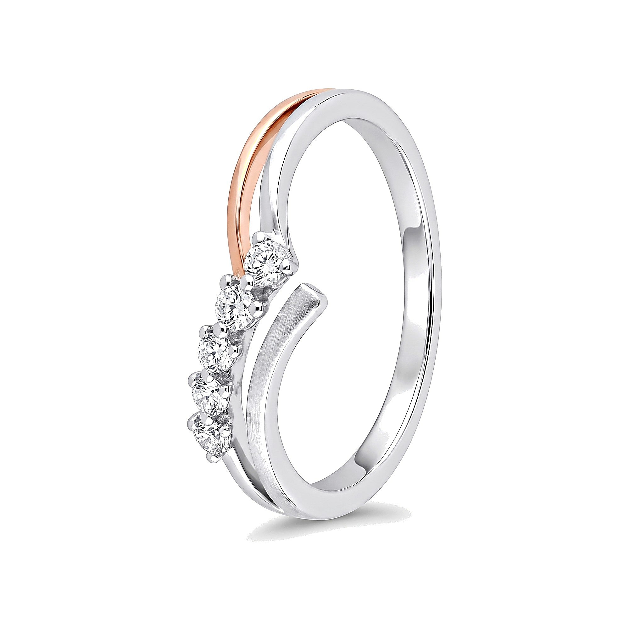 Reliable Diamond Studded Platinum Finger Ring - 950Pt Platinum - GEMHUB