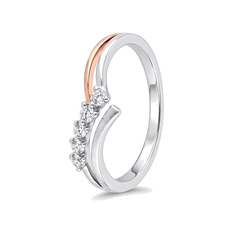 Reliable Diamond Studded Platinum Finger Ring - 950Pt Platinum - GEMHUB