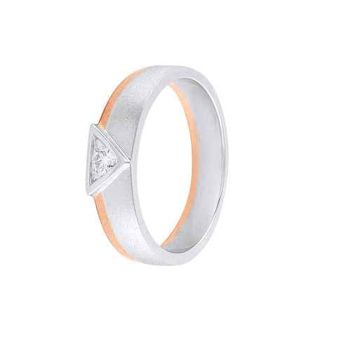 Exquisite Diamond Dual Metal Ring For Men - 950Pt Platinum - GEMHUB