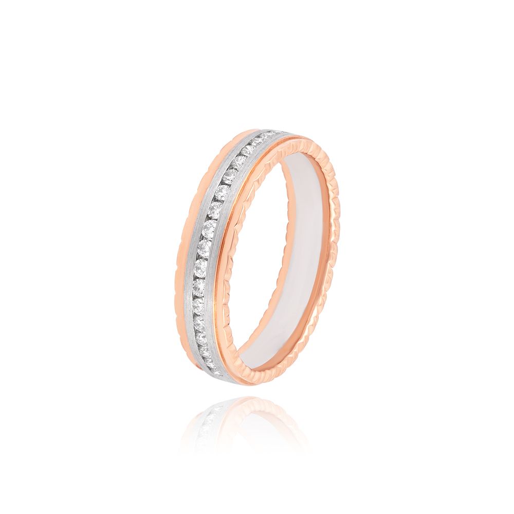 Lustrous Dual Metal Platinum Ring - 950Pt Platinum - GEMHUB
