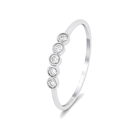5 Stone Platinum Diamond Ring - 950Pt Platinum - GEMHUB