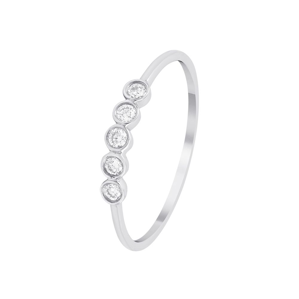 5 Stone Platinum Diamond Ring - 950Pt Platinum - GEMHUB
