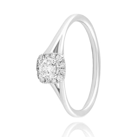 Radiant Halo Diamond Ring - 950Pt Platinum - GEMHUB