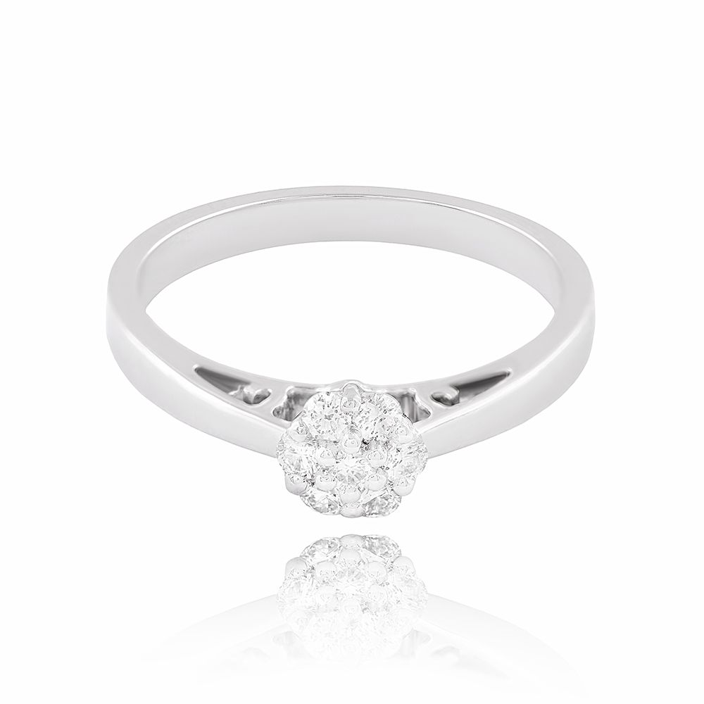 Diamond Floral Cluster Ring - Image 3 - GEMHUB