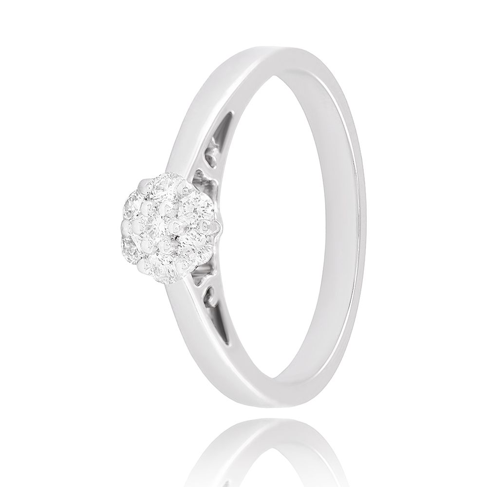 Diamond Floral Cluster Ring - 950Pt Platinum - GEMHUB
