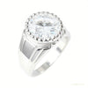 RARE 18.20 ct DEW Off White Treated Moissanite Solitaire Ring in – Gift 18K Gold Plated – white background main image