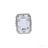 RARE 22.60 ct DEW Emerald Cut Off White Treated Moissanite Ring in WOW 18K Gold Plated 18K Gold Plated – white background main image