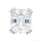RARE 22.70 ct DEW Radiant Cut Off White Treated Moissanite Ring in 18K Gold Plated Verm 18K Gold Plated