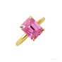 RARE 3.45 ct DEW Emerald Cut Pink Moissanite Solitaire Ring in Certified 18K Gold Plate 18K Gold Plated
