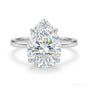 3.45ct VS1 Pear Moissanite Ring For Women Certified 18K Gold Plated