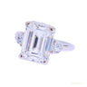 RARE 5.50 ct DEW Emerald Cut Off White Moissanite Ring in Certified 18K Gold Plated in 18K Gold Plated Vermeil
