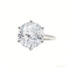 RARE 5.50 ct DEW Off White Treated Round Moissanite Ring in Certified 18K Gold Plated V 18K Gold Plated – white background main image