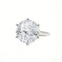 RARE 5.50 ct DEW Off White Treated Round Moissanite Ring in Certified 18K Gold Plated V 18K Gold Plated