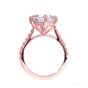 RARE 5.80 ct DEW Off White Treated Round Cut Moissanite Ring in Cert 18K Gold Plated Ve 18K Gold Plated